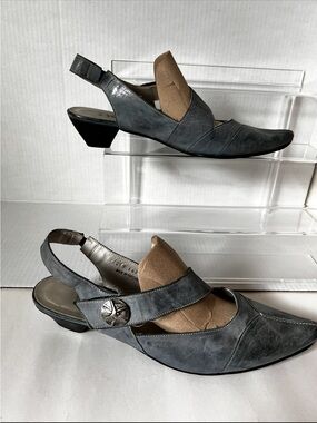 FIDJI Women’s Leather Slingback Heels – EU 42 / US 11–11.5